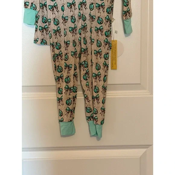 Gigi's Closet Toddler Girls 3T Pajamas Long Sleeve Pants Set Ornaments Bows - Picture 3 of 7